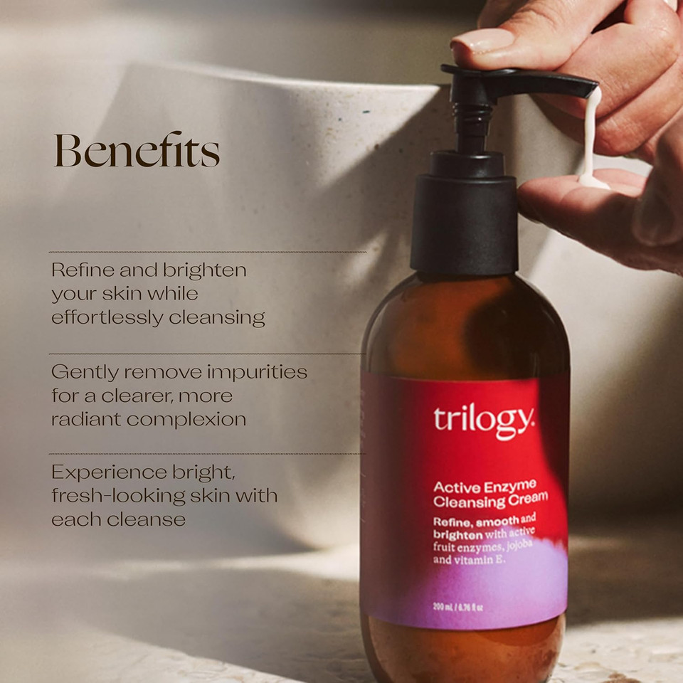 Trilogy Active Enzyme Cleansing Cream, Exfoliating Radiance Boost, 6.76 Fl Oz