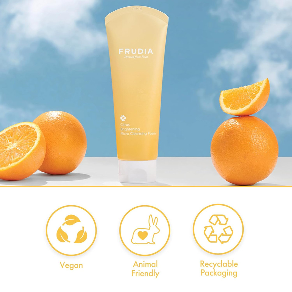 Frudia Citrus Brightening Micro Cleansing Foam, 4.9 Fl Oz (145 Ml)