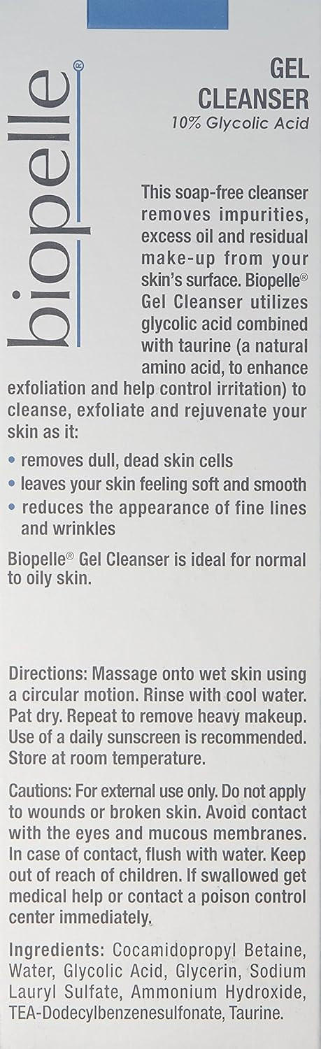 Biopelle 10% Glycolic Acid Exfoliating Gel Cleanser, 6 Fl Oz