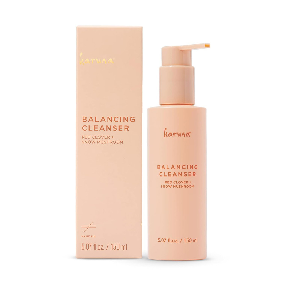 Karuna Balancing Facial Cleanser With Red Clover, Snow Mushroom, Lavender Flower Water, Hydrating, Soothing Foaming Face Wash, Facial Cleanser, 150 Ml