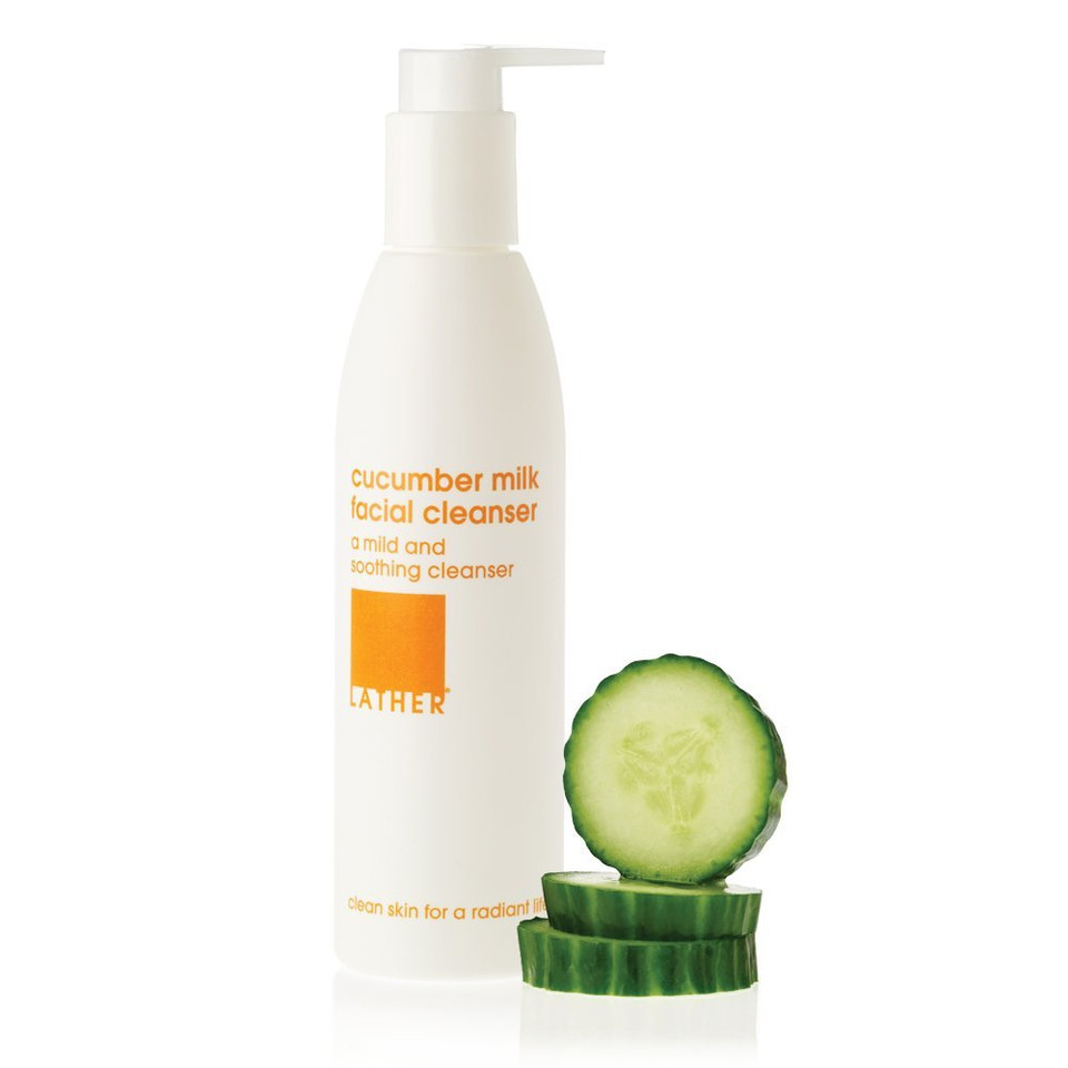 Lather Cucumber Milk Facial Cleanser - Gentle Cleanser Face Wash For Combination, Dry & Mature Skin - Makeup Removing - Tighten Pores & Maintain Skin Elasticity - 6 Fl Oz