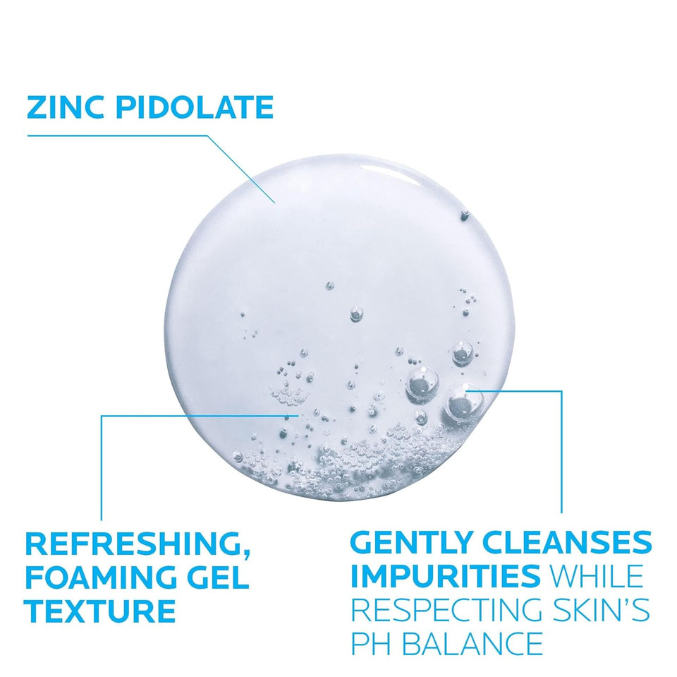 La Roche-Posay Effaclar Purifying Foaming Gel Cleanser For Oily Skin, With Zinc Pidolate To Remove Excess Oil & Shine, Alcohol Free & Oil Free, Face Wash For Oily Skin, Sensitive Skin Tested