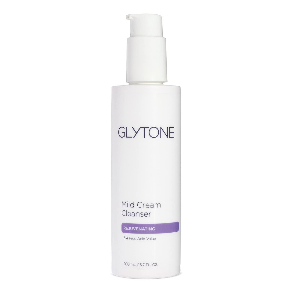 Glytone Mild Cream Cleanser | Exfoliate & Moisturize With 3.4 Free Acid Value Glycolic Acid & Glycerin | Face Wash For Women Removes Makeup & Oil | Face Cleanser For Dry Skin | 6.7 Fl Oz