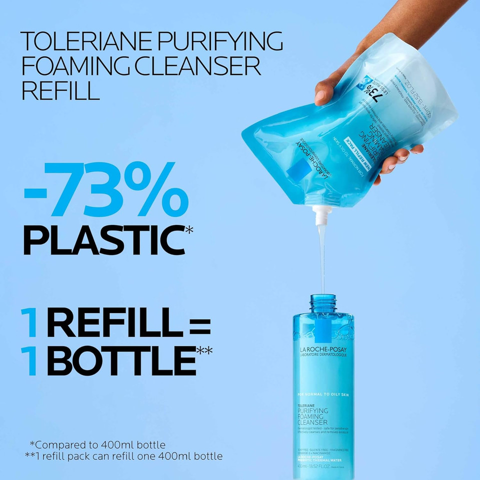 La Roche-Posay Toleriane Purifying Foaming Facial Cleanser, Oil Free Face Wash For Women & Men With Niacinamide + Ceramides, Pore Cleanser Safe For Sensitive Skin, WonT Dry Out Skin, Soap Free
