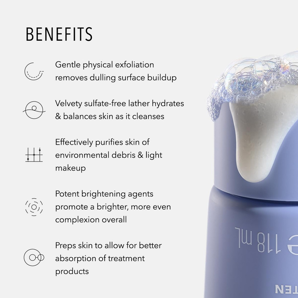 Hydropeptide Foaming Cream Cleanser, Illuminating Fortifying Peptide Face Wash, 4.7 Ounce