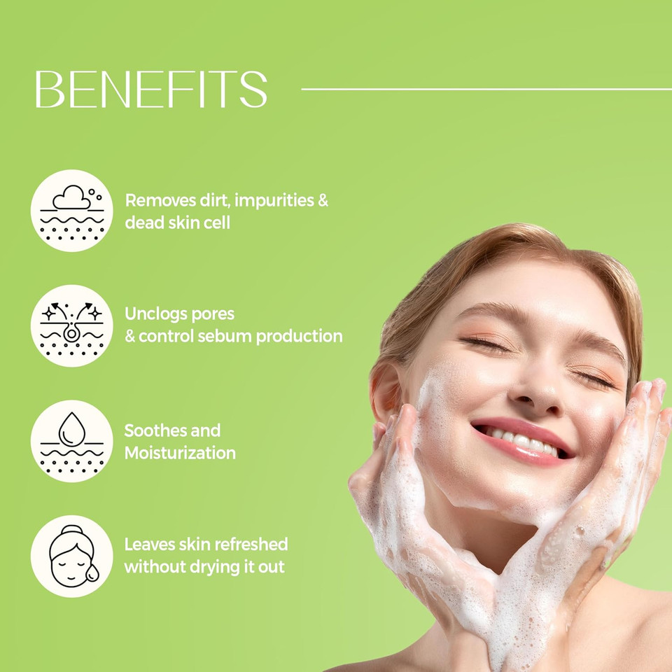Klavuu Revitalizing Deep Pore Care Face Wash | Hydrating Facial Cleanser For Sensitive Skin With Hyaluronic Acid & Panthenol | Removes Makeup Gently | Fragrance Free - 5.07Floz