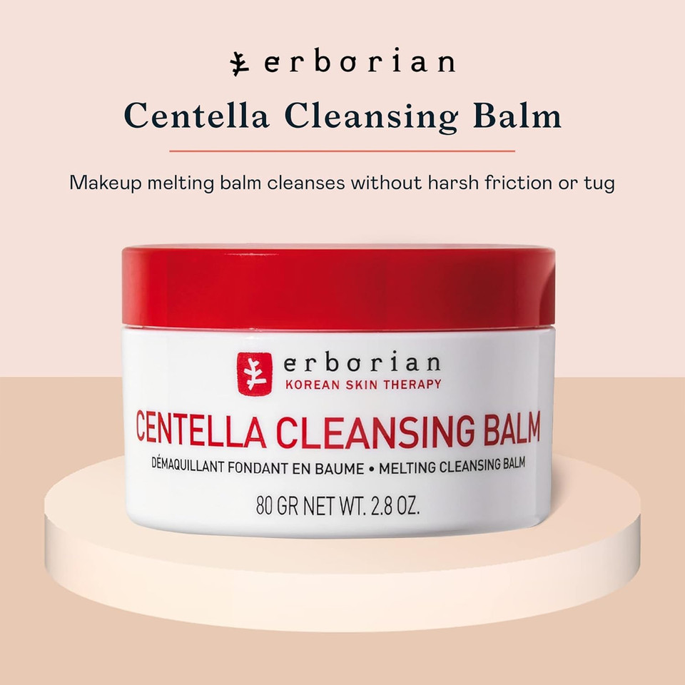 Erborian Centella Melting Cleansing Balm - Gentle Facial Cleanser Removes Makeup Without Stripping Skin Of Natural Oils, Safe Around Eyes - Sweet Almond Oil & Shea Butter For Nourished Skin - 1.0 Oz