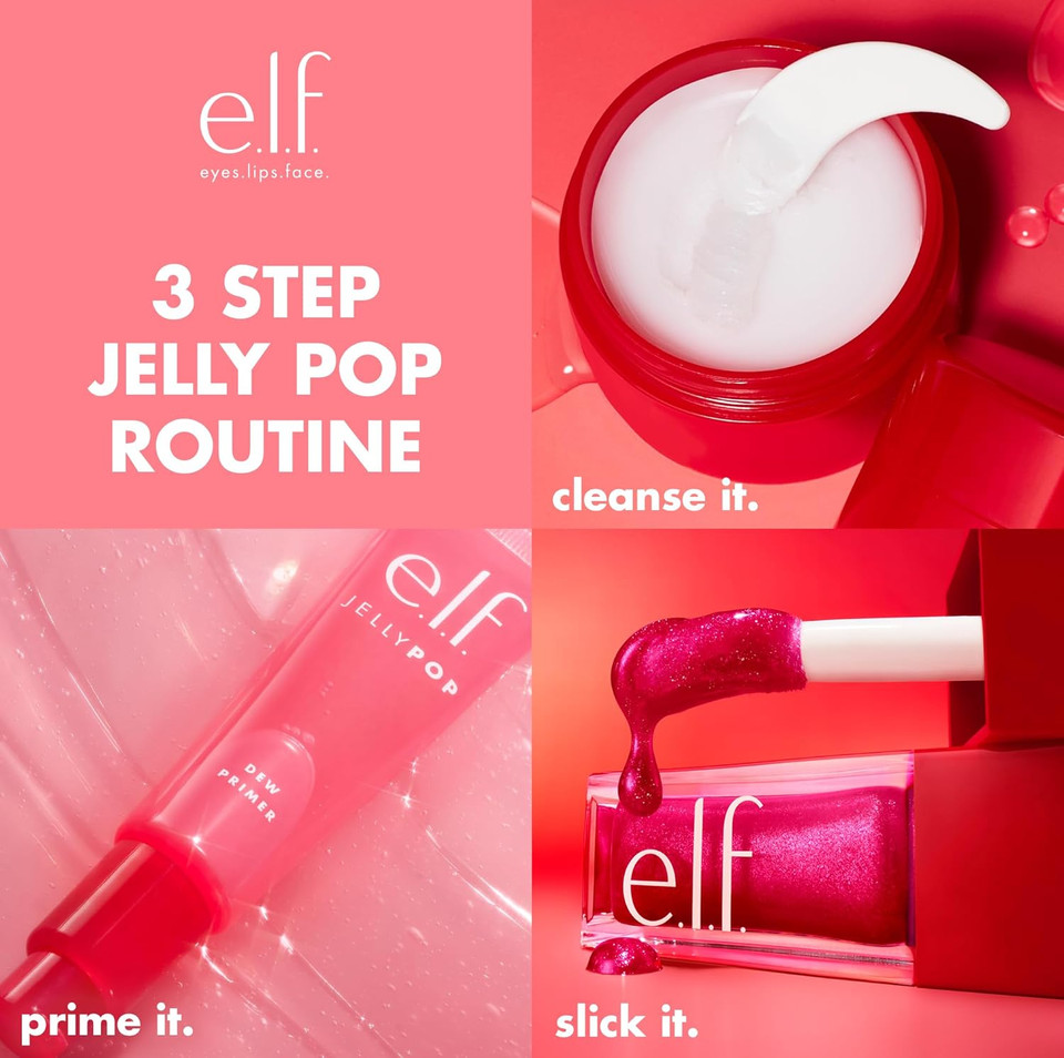 E.L.F. Jelly Pop Makeup Melting Cleansing Balm, Limited Edition Face Cleanser & Makeup Remover, Creates Smooth & Soft Skin, Vegan & Cruelty-Free