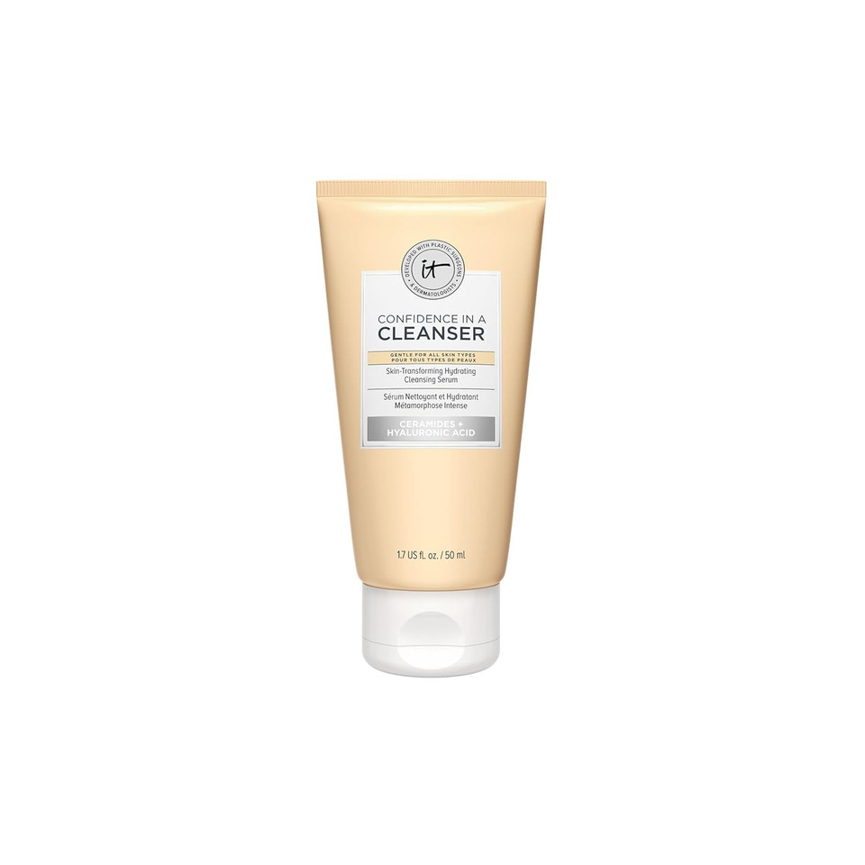 It Cosmetics Confidence In A Cleanser - Hydrating Face Wash With Hyaluronic Acid & Ceramides, Supports Skin Barrier, Removes Makeup, Vegan, Sulfate Free, Gentle For All Skin Types