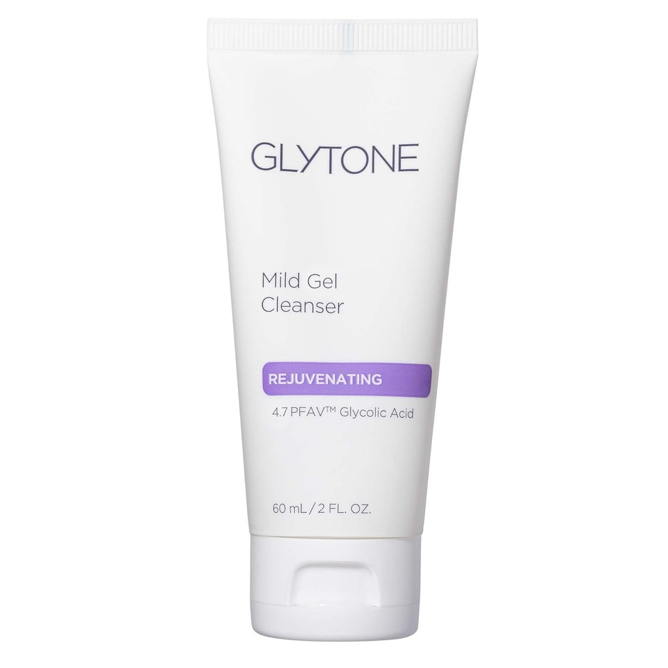 Glytone Mild Gel Exfoliating Cleanser, Pure Glycolic Acid Face Wash For Moisturizing & Rejuvenating Skin, Vegan & Fragrance-Free Face Exfoliator Scrub For All Skin Types, 2 Fl. Oz