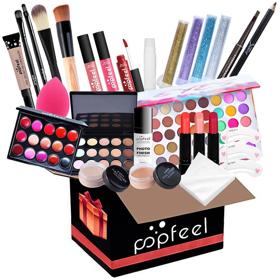 Makeup Sets For Women Brush Sets(Eyeshadow,Primer,Concealer,Lipstick,Lipgloss,Eyeliner,Eyebrow,Makeup Brushe,Mascara &More) (27 Sets B)
