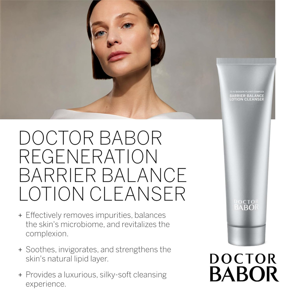 Doctor Babor Regeneration Barrier Balance Lotion Cleanser, Gentle Daily Facial Cleanser, Cleanse And Balance The Skin, Strengthen And Revitalize Complexion, Hydrated Radiant Skin, 5.07 Oz