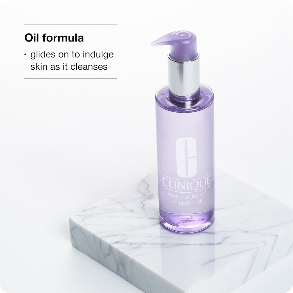 Clinique Take The Day Off Cleansing Oil Makeup Remover For All Skin Types | Dissolves Makeup + Sunscreen, 6.7 Fl Oz