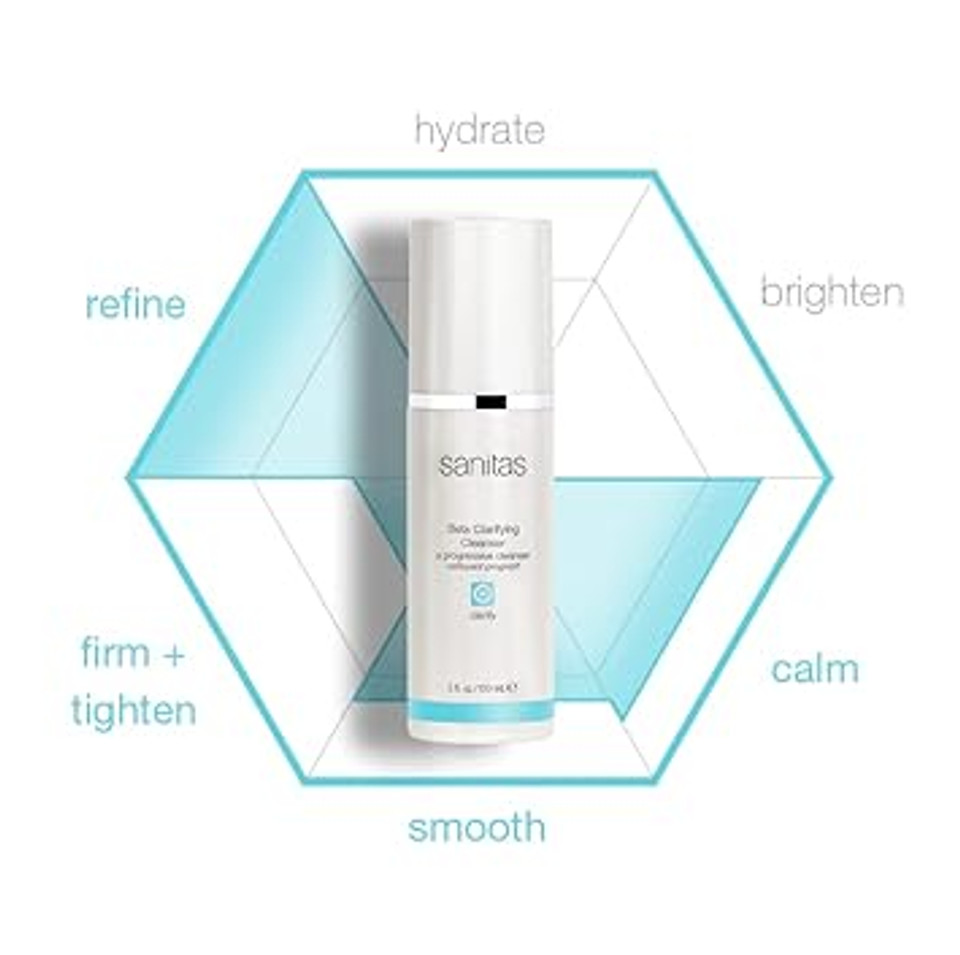 Sanitas Skincare Beta Clarifying Cleanser, Soap Free, Active Cleanser, Salicylic Acid, Cleanser For Blemished Skin, 5 Ounces