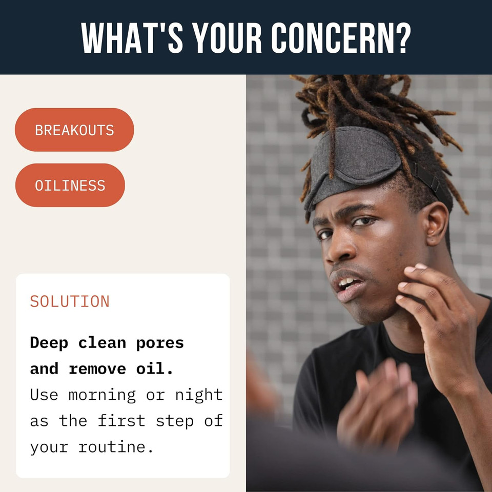 Cardon Men'S Deep Pore Cleaning Clay Face Wash, 4X Better Than Charcoal, Oily, Acne-Prone Skin | Korean Premium Skin Care | Remove Face Oil & Dirt, (1 Ct)