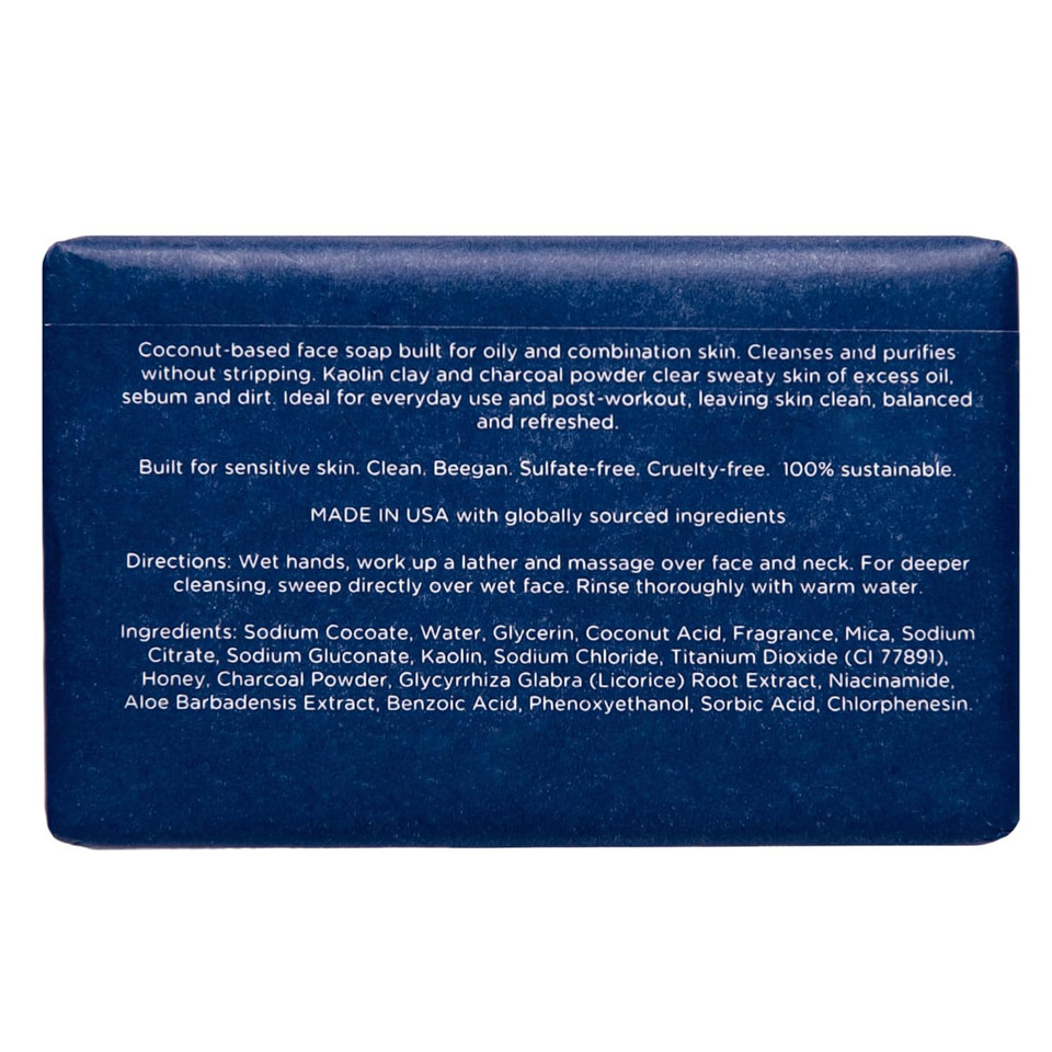 Atwater Charcoal Facial Cleansing Bar For Oily To Combination Skin, Sulfate Free Rich Lathering Charcoal Face Soap; Gentle Face Cleanser For Daily Use; Natural MenS Face Wash - 142 Grams / 5 Oz