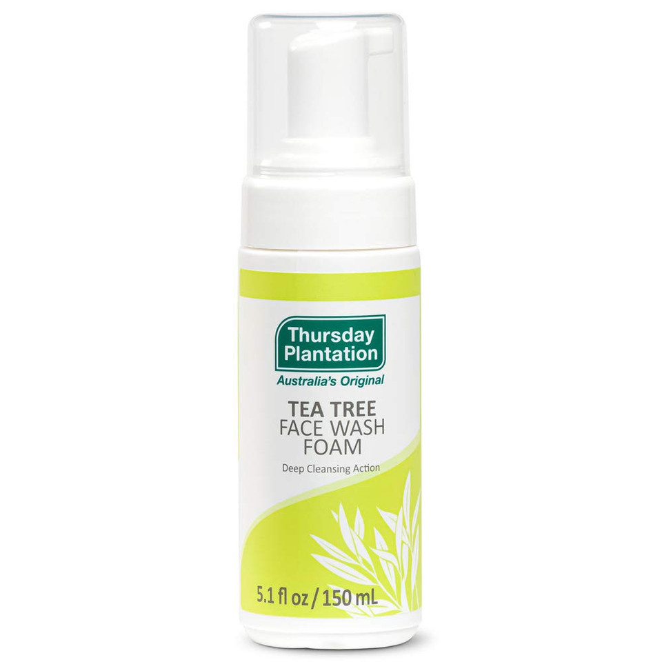 Thursday Plantation Tea Tree Face Wash Foam, Gentle Soap-Free Skin Cleanser, 5.1 Fl Oz