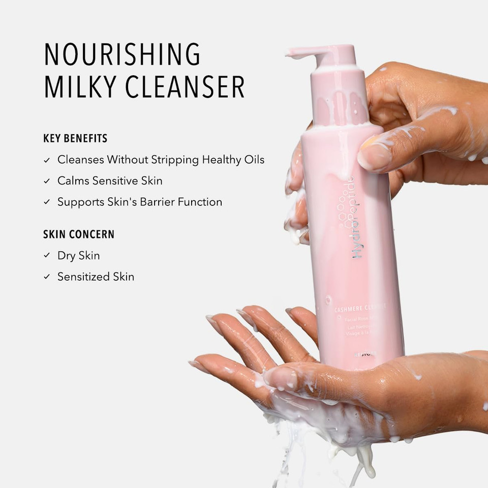 Hydropeptide Cashmere Cleanse, Facial Rose Milk, Clean & Balance Skin'S Natural Oils, 6.76 Ounce