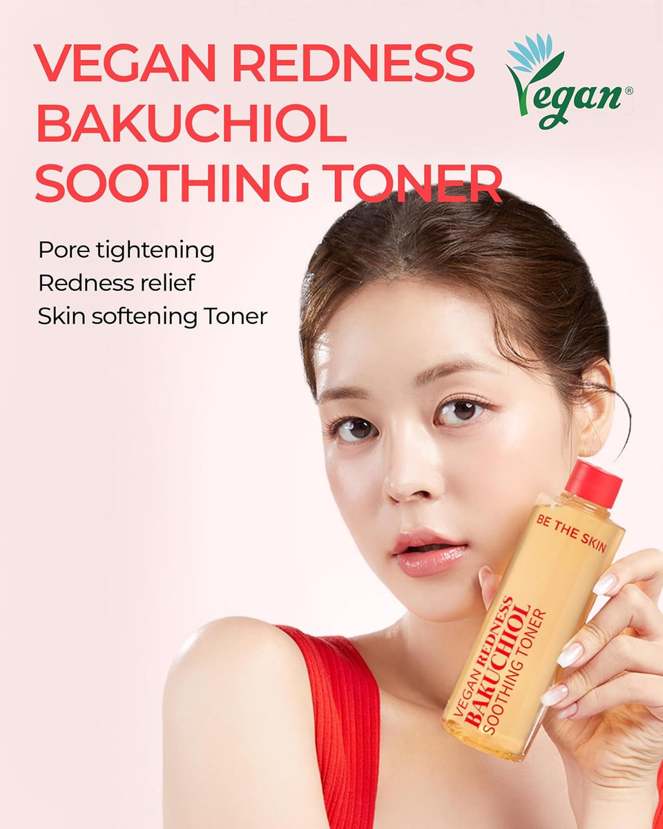 Vegan Redness Bakuchiol Soothing Toner - Gentle Ph Balancing Redness Relief Face Toner With Heartleaf Extract - Pore Tightening, Soothing For Sensitive Skin, 8.45 Fl.Oz
