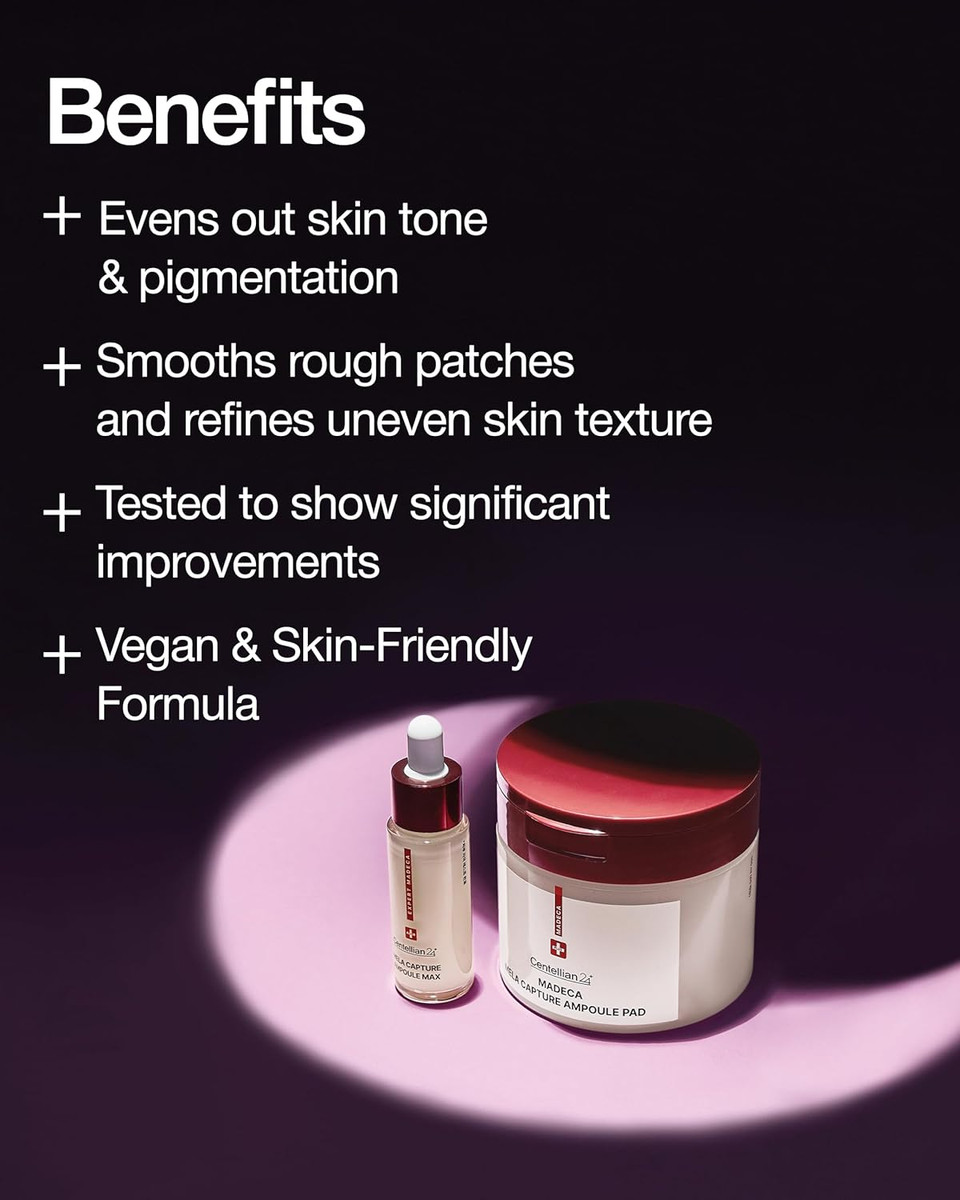 Centellian 24 Madeca Mela Capture Ampoule Pad (Evening, 5.58Fl Oz / 60 Pcs) - Highly Concentrated Ampoule Pads For Tone Correcting, Vegan, Korean Skin Care. Niacinamide, Teca, Madecassic Acid