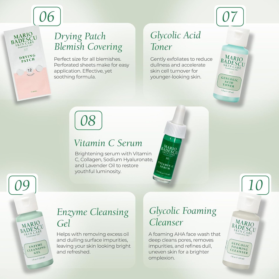 A Little Bit Of Mario 10-Piece Skincare Kit  Vitamin C Serum, Glycolic Acid Toner, Hyaluronic Dew Cream, Collagen Mask, Hoci Spray & Cleanser  Brightening, Anti-Aging & Hydration  Travel & Gift Set A Little Bit Of Mario 10-Piece Skincare Kit  Vitamin C Serum, Glycolic Acid Toner, Hyaluronic Dew Cream, Collagen Mask, Hoci Spray & Cleanser  Brightening, Anti-Aging & Hydration  Travel & Gift Set