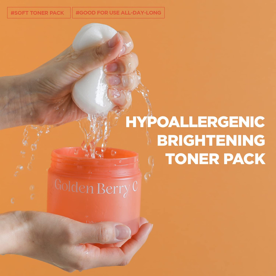 Thesaem Urban Eco Golden Berry C Toner Pack - Toner Pads For Face With Peruvian Golden Berry Extract - Skin Resurfacing Pads For Blemish, Tone Correction & Hydrating Freckles Remover, 50 Sheets