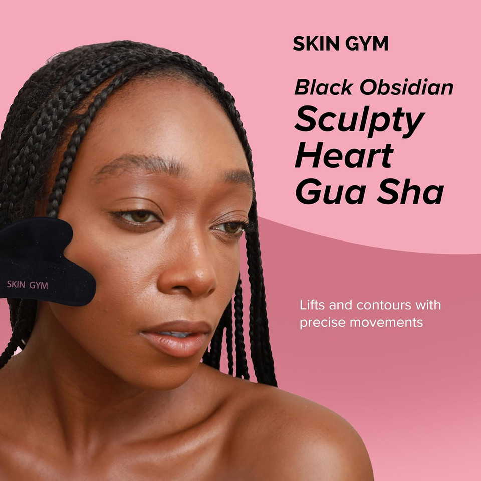 Skin Gym Rose Quartz Sculpty Heart Gua Sha