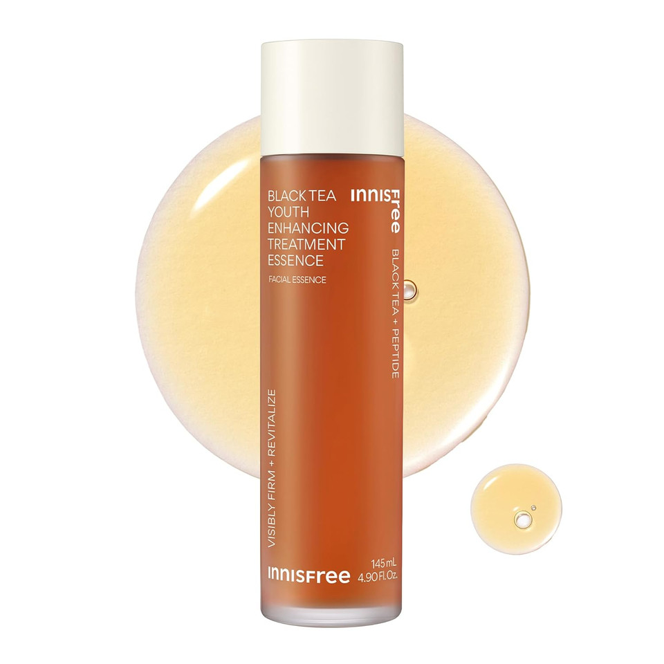 Innisfree Black Tea Youth Essence, Korean Anti-Aging Treatment With Niacinamide For Radiance, Firm Skin, Hydration, And Barrier Support
