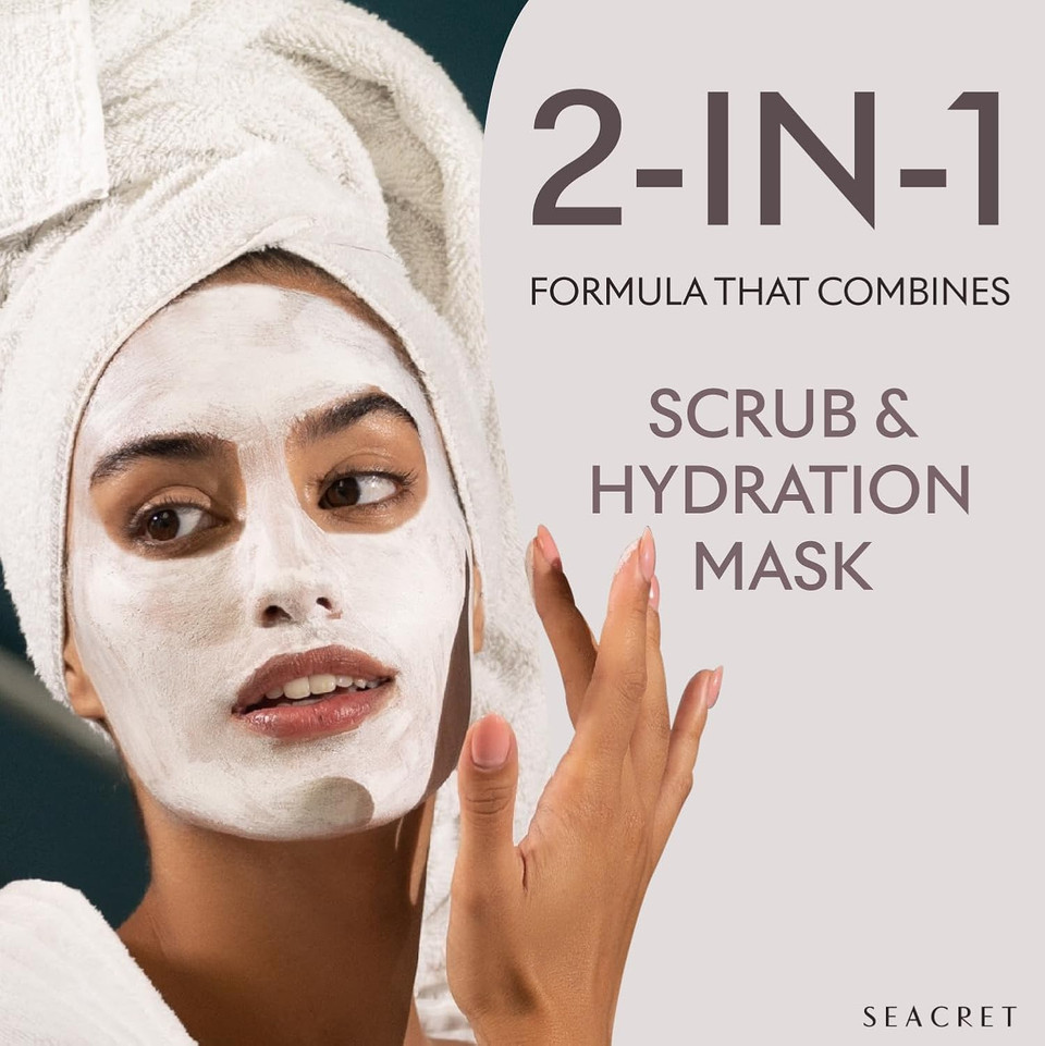 Seacret 2-In-1 Facial Scrubbing Mask  Exfoliating Face Scrub & Mask | Gentle Face Scrubber Exfoliator For Deep Cleansing & Radiant Skin | Infused With Dead Sea Minerals & Pumpkin Enzyme And Kaolin