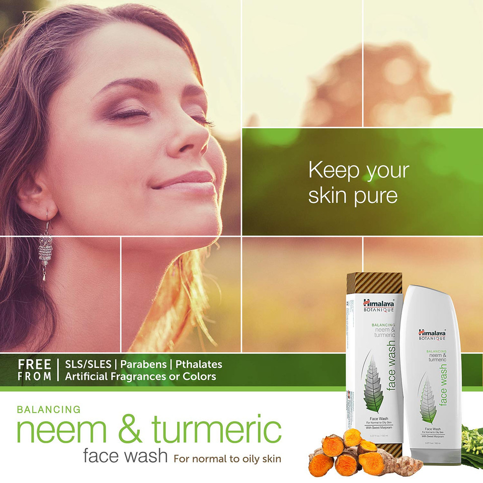 Himalaya Botanique Balancing Neem & Turmeric Face Wash, Dermatologically Tested, Vegan, Cruelty Free, Paraben Free, Sls Free, 5.07 Fl Oz, 150 Ml Himalaya Botanique Balancing Neem & Turmeric Face Wash, Dermatologically Tested, Vegan, Cruelty Free, Paraben Free, Sls Free, 5.07 Fl Oz, 150 Ml