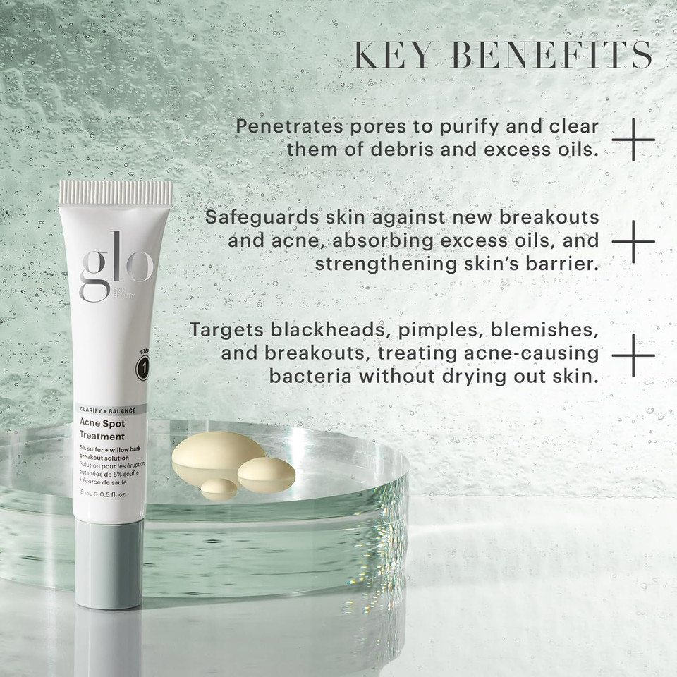 Glo Skin Beauty Acne Spot Treatment - With 5% Sulfur Targets Breakouts For Acne-Prone And Oily Skin