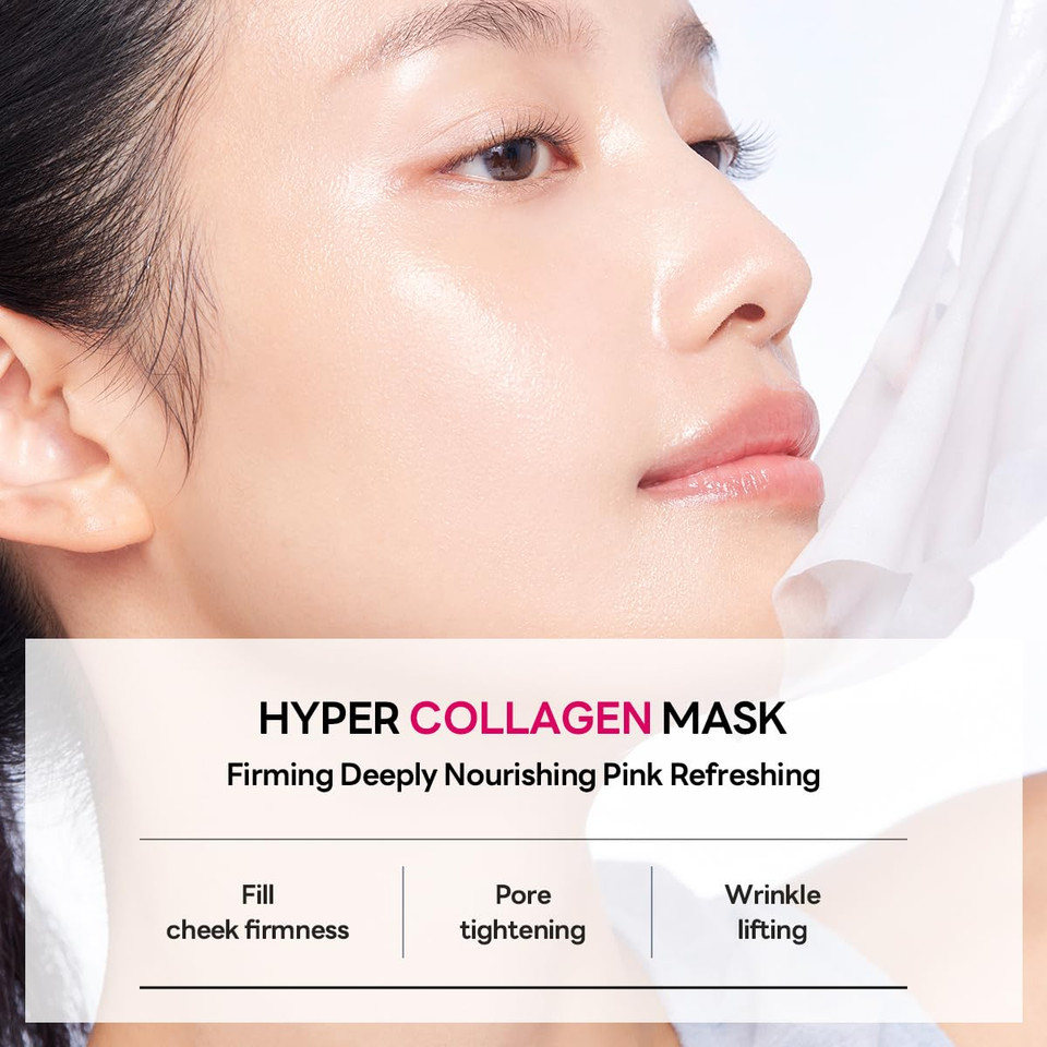 Mediheal Hyper Collagen Real Deep Mask 10Pcs | Collagen Gel Mask For Multi-Lifting Care | Achieves Bouncy Skin | Boosts Pore Elasticity | 30Mins Quick Care