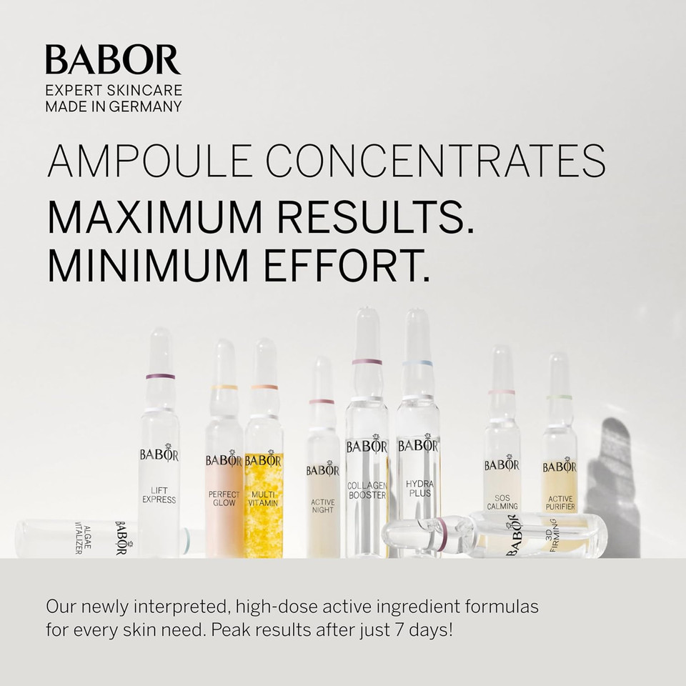 Babor Perfect Glow Ampoule Serum Concentrates, Perfection Peptide P3 And Glow Pigments To Plump And Even Skin Tone, Brighten And Revitalize Dull And Dry Skin
