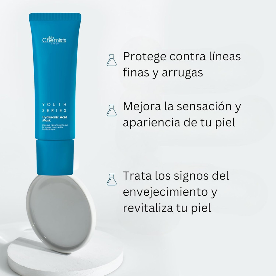 Skinchemists 1% Hyaluronic Acid Mask 1.69 Fl Oz - Target Dehydration - Rejuvenates And Plumps For Soft And Radiant Skin | Intensive Hydration For Glowing Skin Suitable For All Skin Types