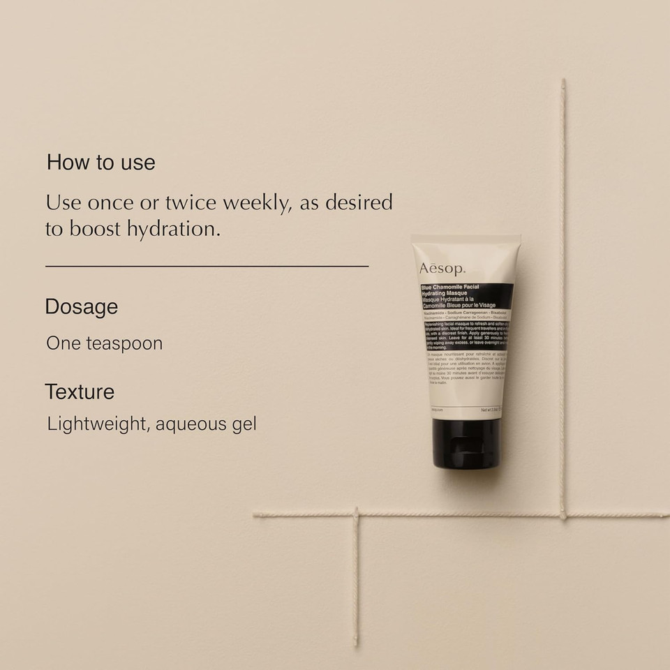 Aesop Blue Chamomile Facial Hydrating Mask For Dehydrated Skin | Refresh, Replenish, Soften | 2Oz / 60Ml