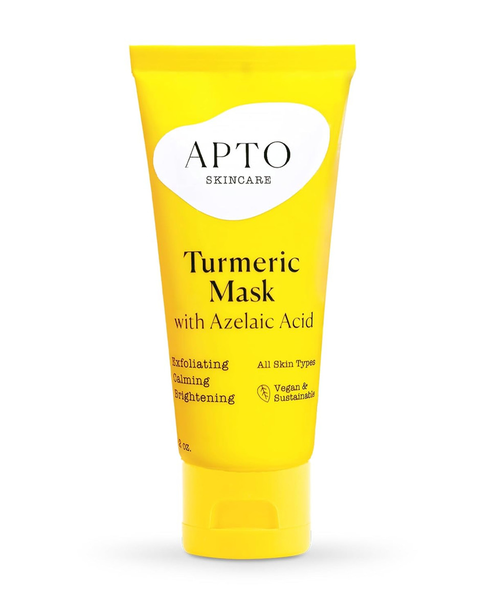 Turmeric Mask W/Azelaic Acid: Brightening, Exfoliating & Soothing Thick & Creamy Formula For A Glowing & More Even-Toned Complexion, 2 Oz