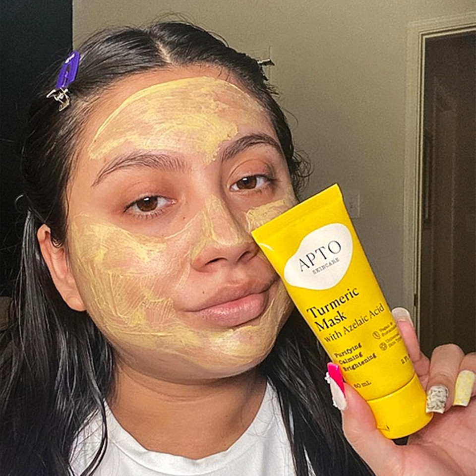 Turmeric Mask W/Azelaic Acid: Brightening, Exfoliating & Soothing Thick & Creamy Formula For A Glowing & More Even-Toned Complexion, 2 Oz