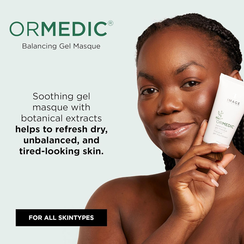 Image Skincare, Ormedic Balancing Gel Masque, Helps To Refresh Dry, Tired-Looking Facial Skin, Made With Organic Aloe Vera And Botanical Extracts, 2 Fl Oz