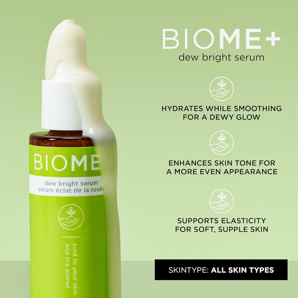 Image Skincare, Biome+ Dew Bright Serum, Microbiome Friendly Facial Serum, Boosts Luminosity And Enhances Elasticity