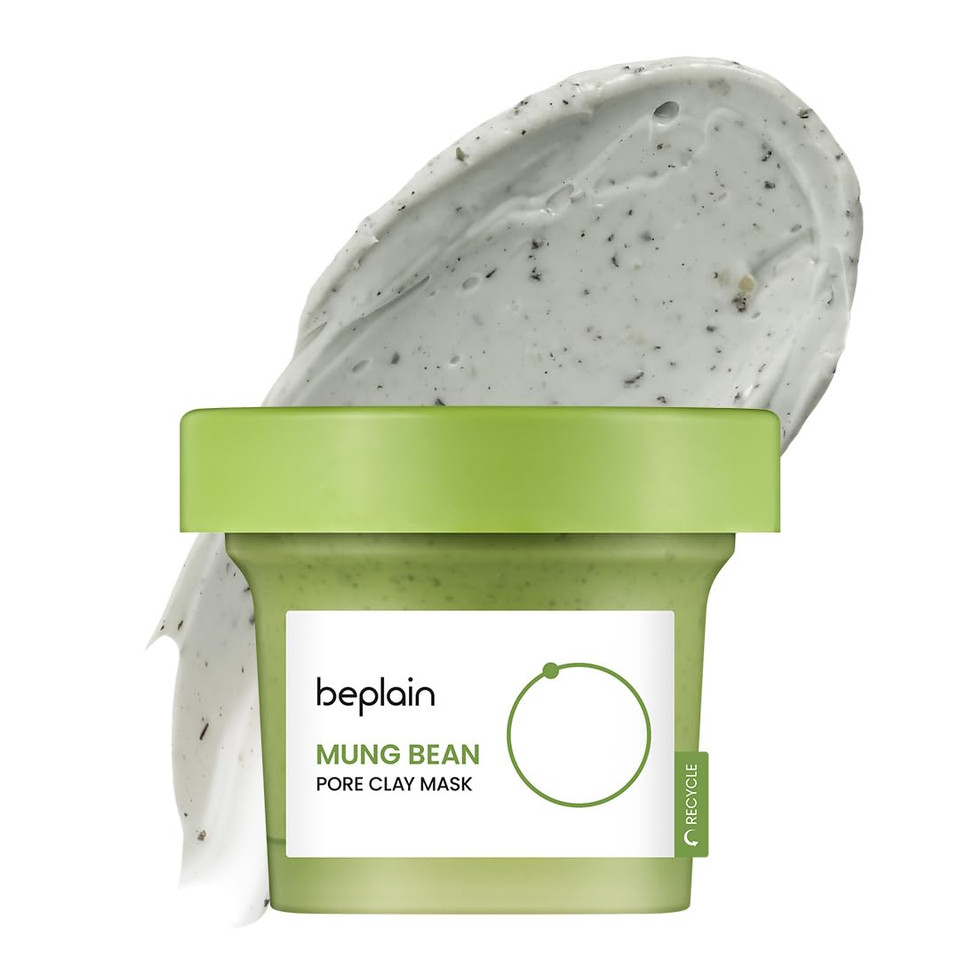 Beplain Mung Bean Pore Clay Mask (4.05 Fl Oz /120Ml) | Fragrance-Free | Wash Off Mask For Blackhead & Whitehead Care | Quick 3 Minute To Gently Cleanse, Exfoliate And Tighten Pores | Korean Skincare