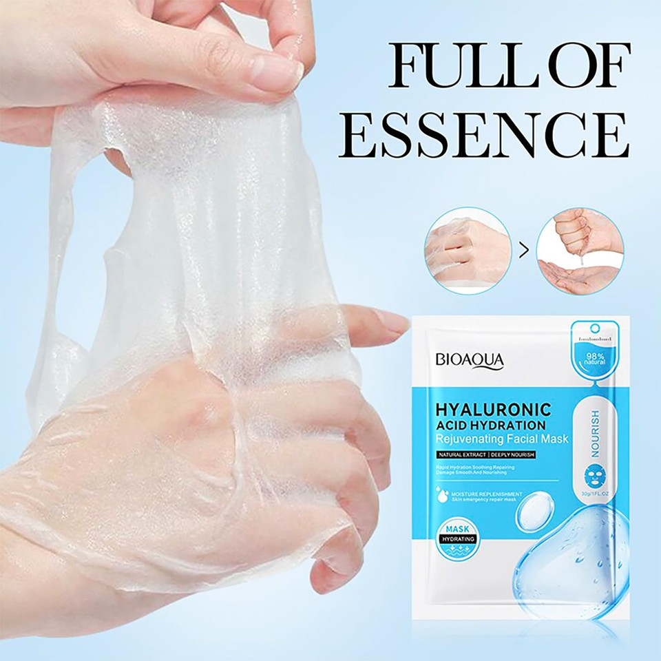 Bioaqua Facial Mask Firming Deeply Nourish Moisturizing 98% Natural Extract Hydrating Face Mask 5Pcs Set (Honey (Anti-Aging))