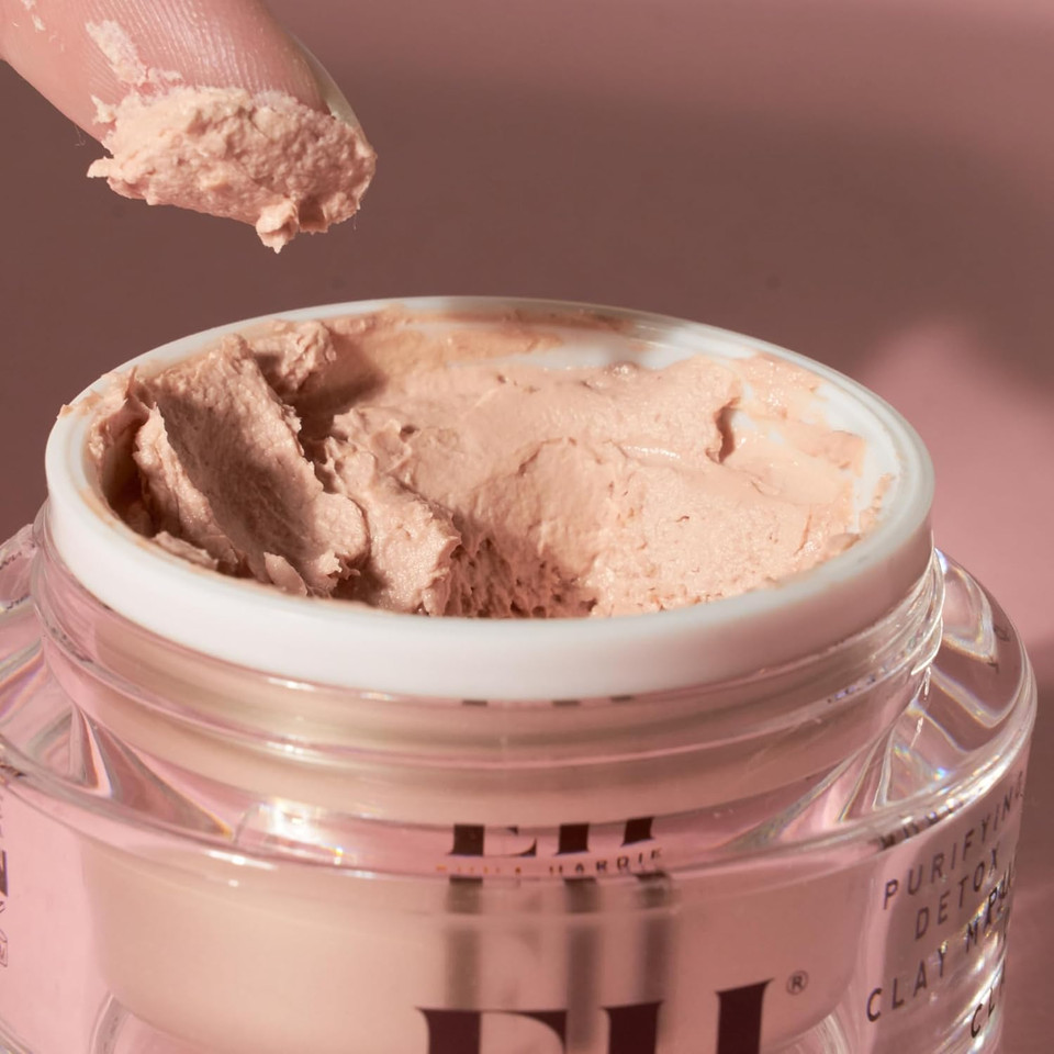 Emma Hardie 50Ml Purifying Pink Clay Detox Mask With Cleansing Cloth, To Cleanse, Balance, Exfoliate & Rejuvenate Skin, Suitable For Most Skin Types, Including Sensitive Skin, Vegan & Cruelty Free