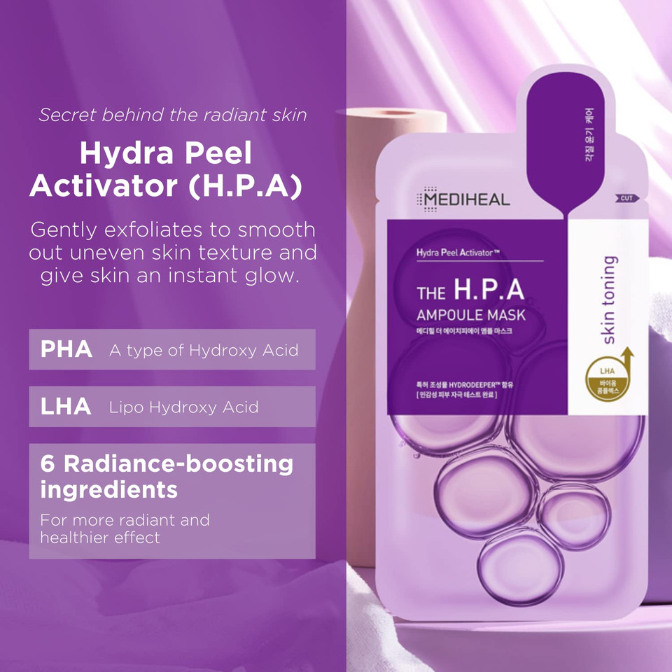 Official Best No.1 Korean Sheet Mask - Hpa Ampoule Face Mask 10 Sheets For Smoothing, And Instant Glow With Lha & Pha Official Best No.1 Korean Sheet Mask - Hpa Ampoule Face Mask 10 Sheets For Smoothing, And Instant Glow With Lha & Pha