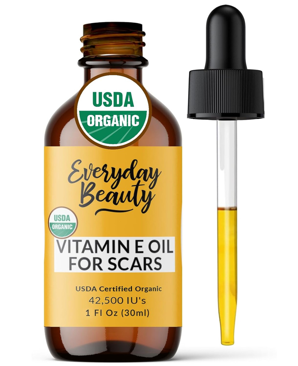 Organic Vitamin E Oil - Heavenly Lavender Scented Usda Certified 100% All Natural Plant Based 2Oz - Lightweight And Great For Scars After Surgery - Reduce Wrinkles, Anti Aging, Lighten Dark Spots