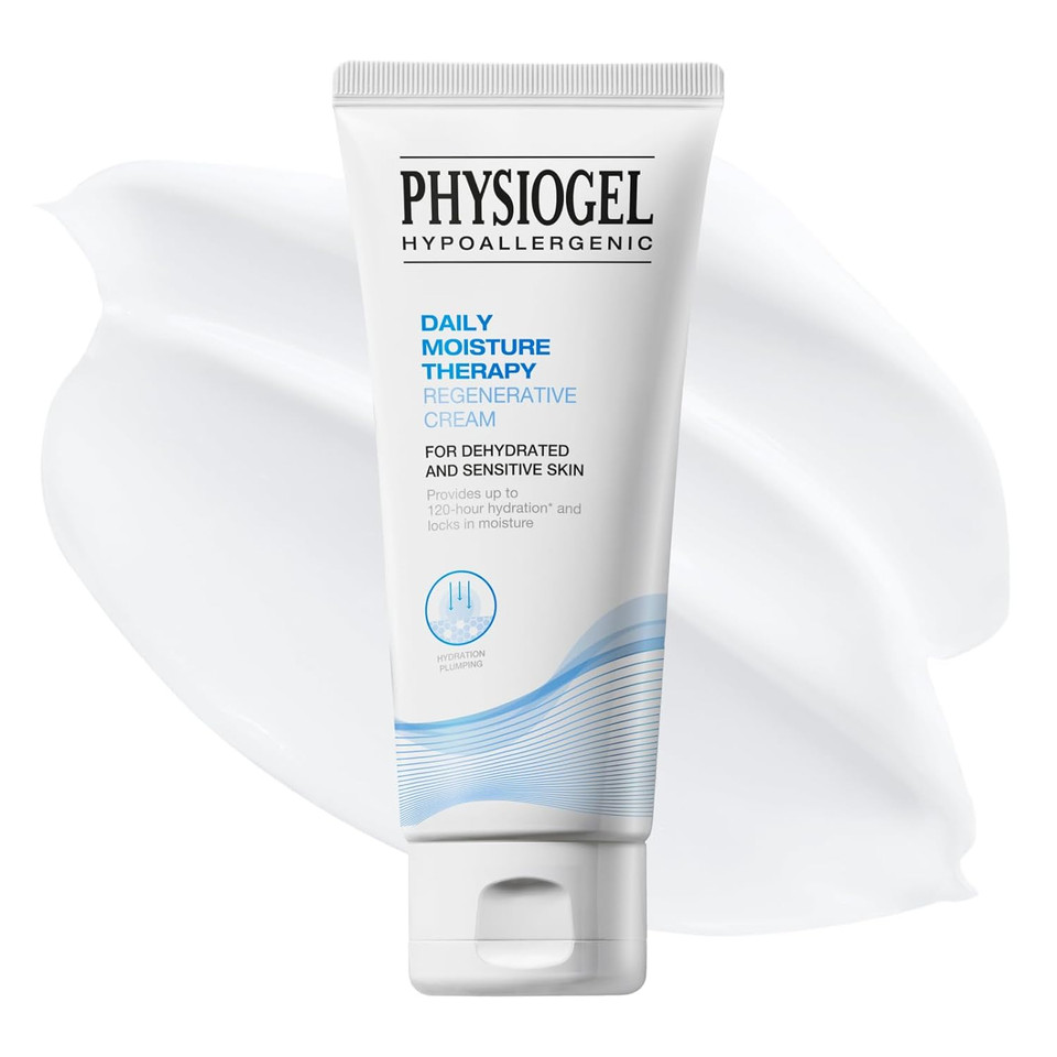 Physiogel Facial Moisturizer, Provides 120-Hour Lasting Hydration Korean Skin Care, Fragrance Free, Strengthens Skin Barrier, Lightweight Cream For Sensitive Skin, Ceramide, Squalane, 3.38 Fl.Oz