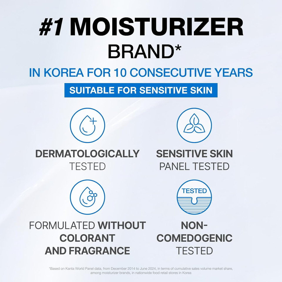 Physiogel Facial Moisturizer, Provides 120-Hour Lasting Hydration Korean Skin Care, Fragrance Free, Strengthens Skin Barrier, Lightweight Cream For Sensitive Skin, Ceramide, Squalane, 3.38 Fl.Oz