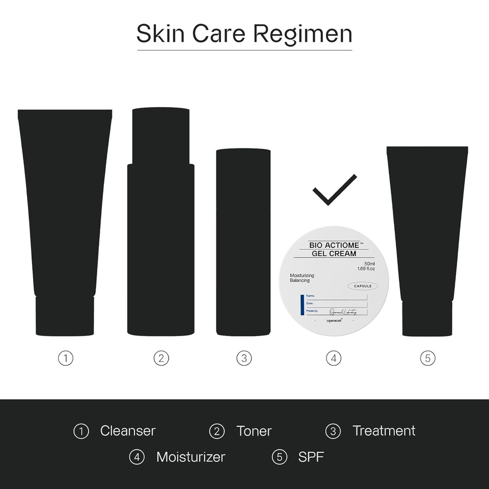 Oganacell Bio Actiome Gel Cream With Kombucha & Vitamin C, Boosts Radiance And Glow, Lightweight Moisturizer For Normal To Oily Skin, Dull Complexion, 1.69 Fl.Oz