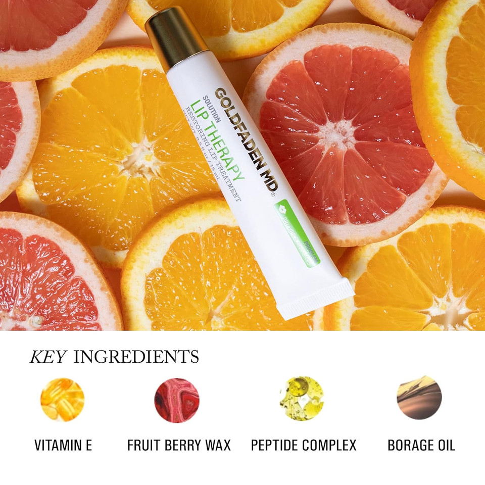 Goldfaden Md Lip Therapy | Restoring Lip Treatment | W/Peptides, Hyaluronic Acid, Fruit Berry Wax, Borage Oil, Rose Hip Oil & Vitamin E | Nourishes, Hydrates & Plumps Appearance