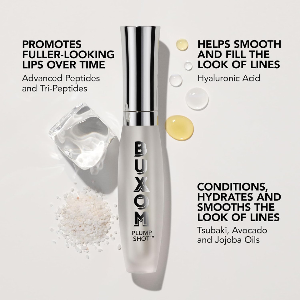 Buxom Plump Shot Peptides Lip Serum, Plumping Lip Gloss, Plumper With Advanced Peptides, Hyaluronic Acid, Avocado & Jojoba Oil, Cruelty-Free
