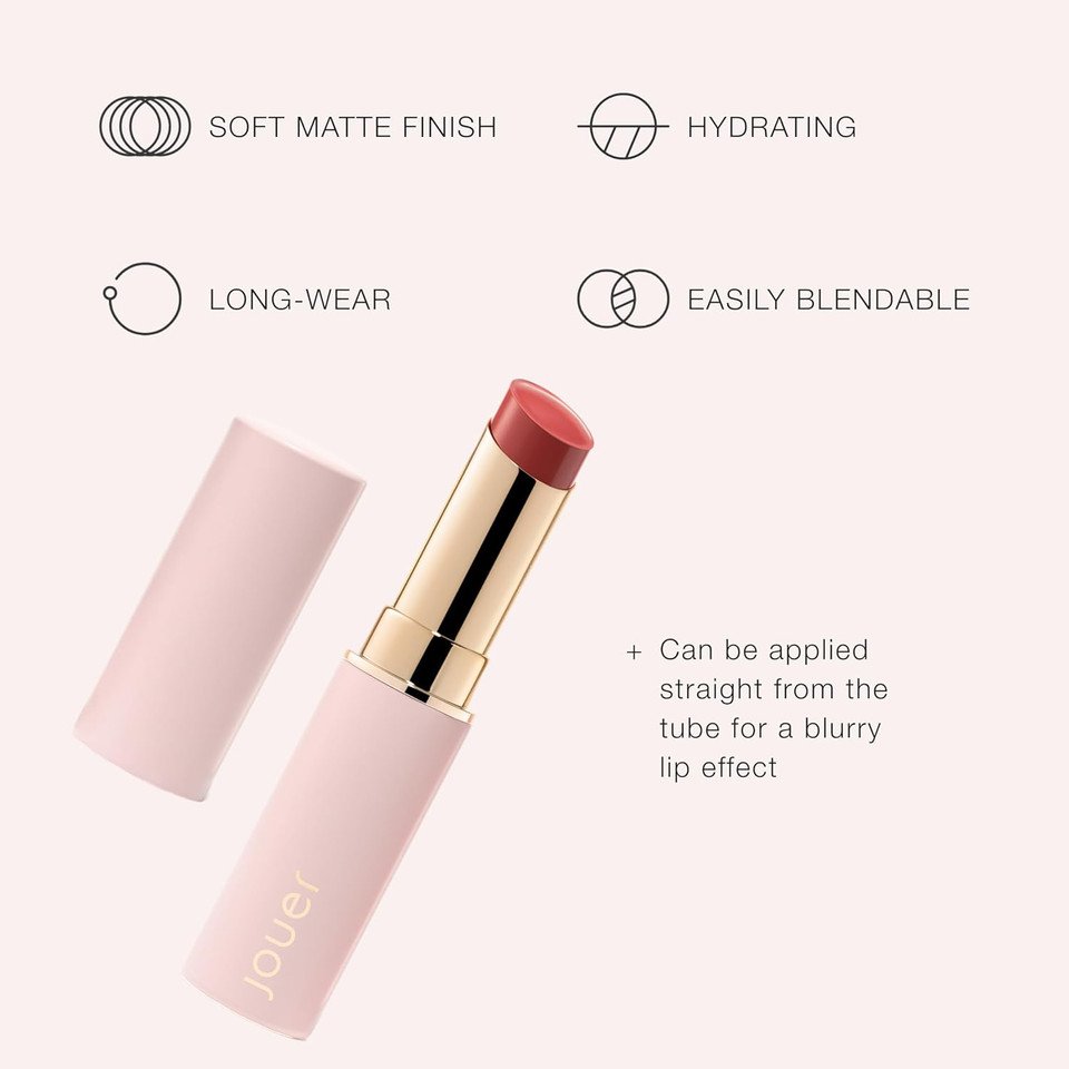 Jouer Balm Bouche Demi-Matte Lip-Sororité? - Tinted Lip Balm - Hydrating Lip Tint Long Lasting - Matte Lip Color - Jojoba Seed Oil And Shea Butter Formula